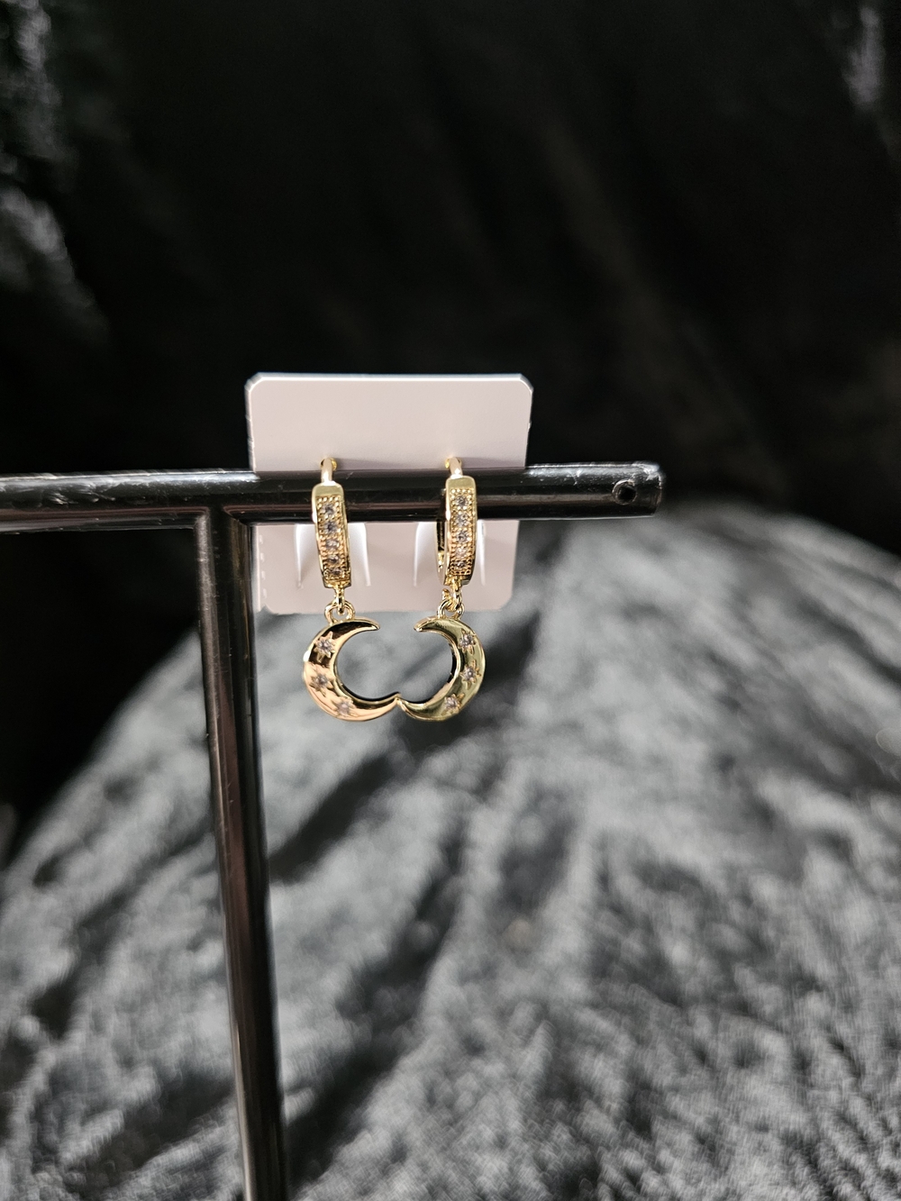 Gold Crescent Moon Huggie Earrings - Women Jewelry